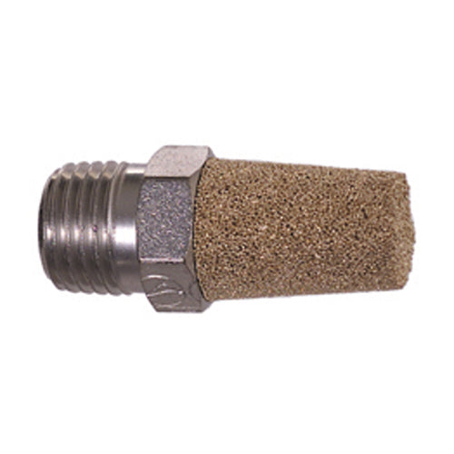 3/8-18 Inch Male National Pipe Thread (MNPT) 40 Micron 300 Psi Bronze/Steel Pneumatic Exhaust Muffler