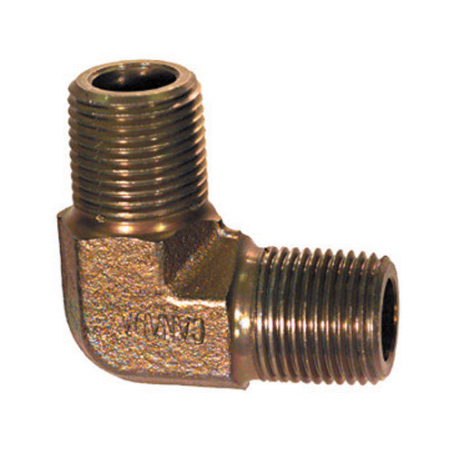 3/4 Inch 4000 Psi Zinc Plated Yellow Dichromate Carbon Steel 90 Degree Male Elbow