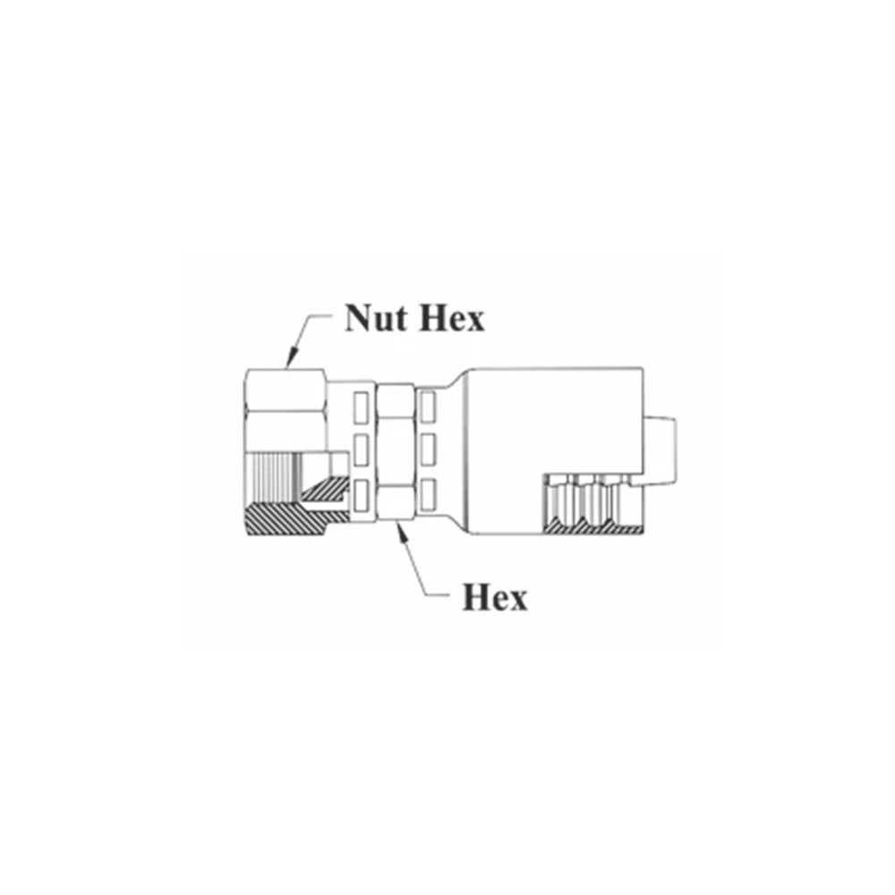 3/4 x 3/4 Inch Female JIC 37 Degree Straight Fitting