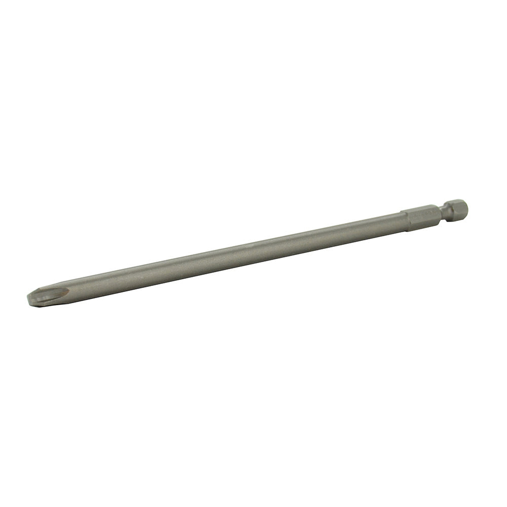Phillips� Drive 1/4 Inch Shank #3 Tip 6 Inch Length Gunmetal Gray Steel Power Bit