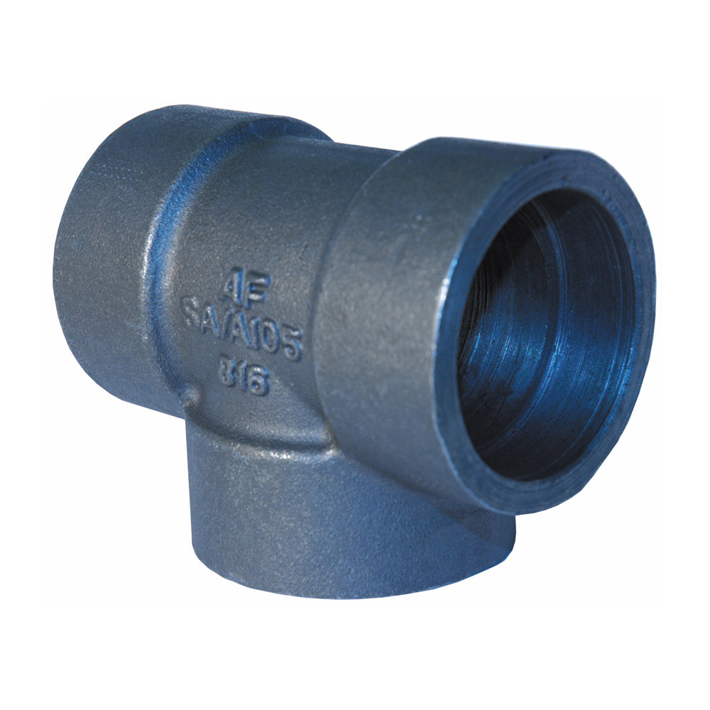 1 Inch Sch 80 Socket Weld Black Forged Steel Straight Tee