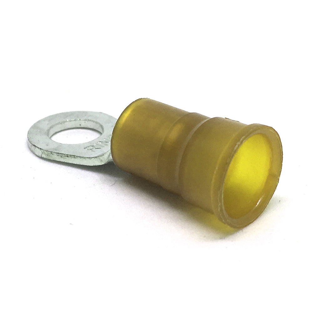 4 Gauge Nylon Insulated Ring Terminal Yellow 3/8 Inch Stud