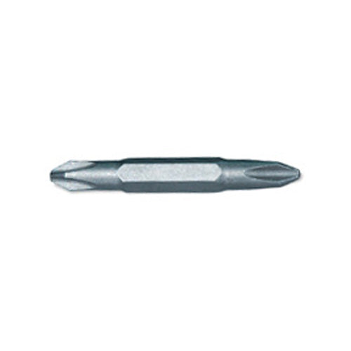 1/4 Inch Hex Phillips/Slotted Drive #2 Phillips #8 Slotted Tip 2 Inch Length Steel Phillips Double End Insert Bit