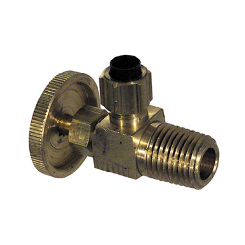 1/8 Inch X 1/4 Inch Brass Polyline Angle Needle Valve