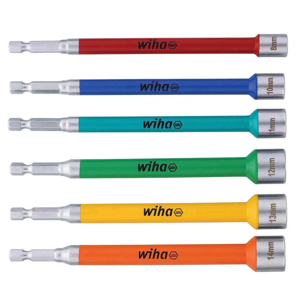 6 Piece Color Coded Magnetic Nut Setter Metric Set