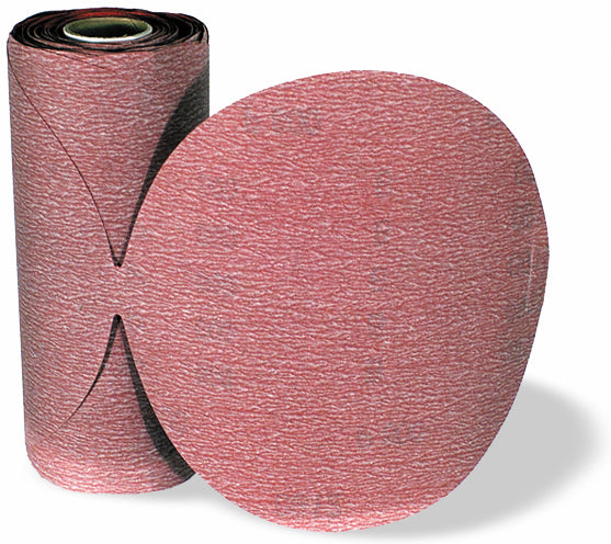 6 Inch Premier Aluminum Oxide Dri-Lube Abrasive Resin P80 Grit Paper Stick-On Red