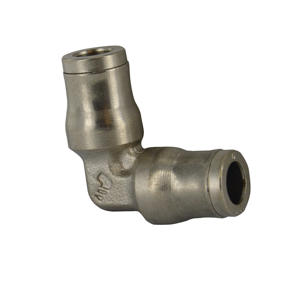 M6 Nickel Plated Brass Push-In Tube Union Elbow
