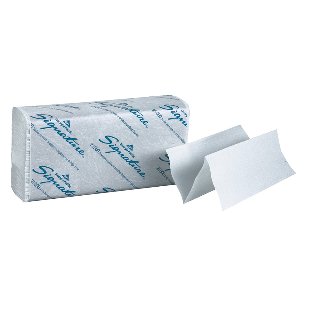 9-1/5 Inch X 9-2/5 Inch Signature 2-Ply Premium Multifold Paper Towels
