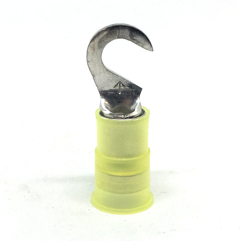 12-10 Gauge Nylon Insulated Hook Terminal Yellow #10 Stud
