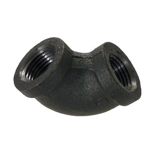 1/8" Schedule 40 Female NPT Black Welded Malleable Iron 90 Degree Elbow USA