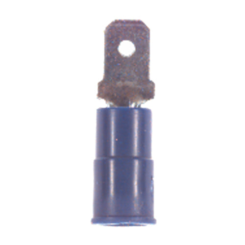 16-14 Gauge Male Push On Connector 3/16" Tab Nylon Insulated Blue