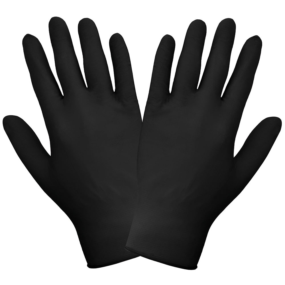 Global Glove Nitrile Powder-Free Industrial Black 5-Mil Disposable Gloves Small