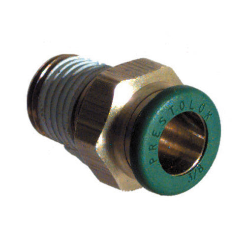 1/8 Inch X 1/16 Inch Nickel Plated Brass Push-In Tube Male Connector - Plastic Button