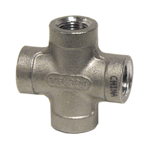 1/4" Schelule 40 NPT 304 Stainless Steel Cross