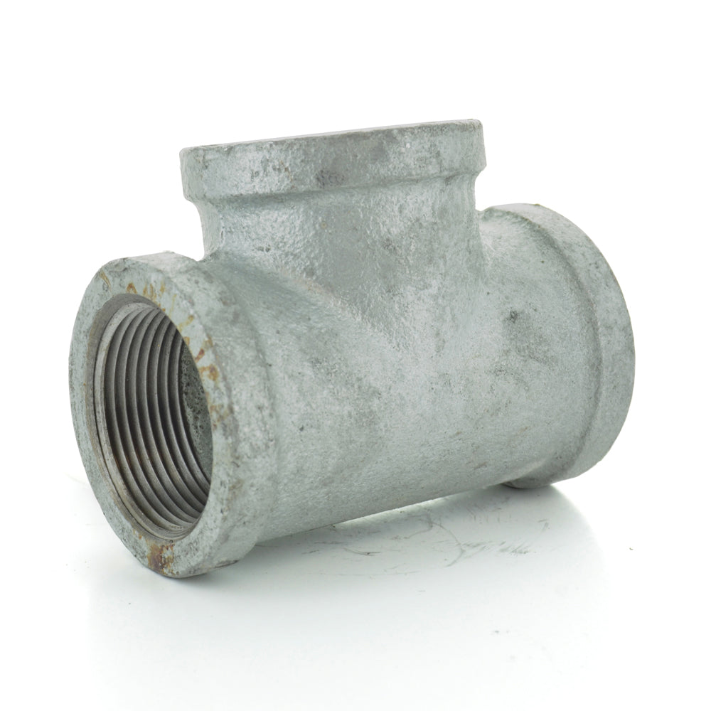 3/4" Schedule 40  Female NPT Galvanized Welded Malleable Iron Straight Tee USA