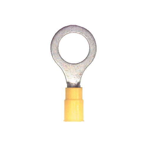16-14 Gauge Ring Terminal 1/2 Inch Stud PVC Insulated Yellow