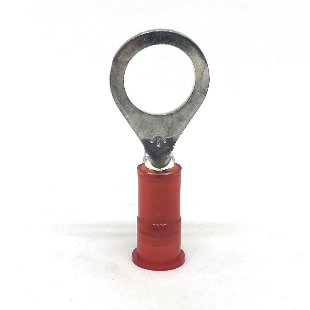 22-18 Gauge Nylon Insulated Ring Terminal Red 5/16 Inch Stud