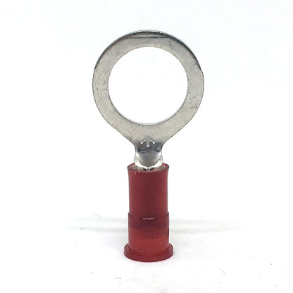 22-18 Gauge Nylon Insulated Ring Terminal Red 3/8 Inch Stud