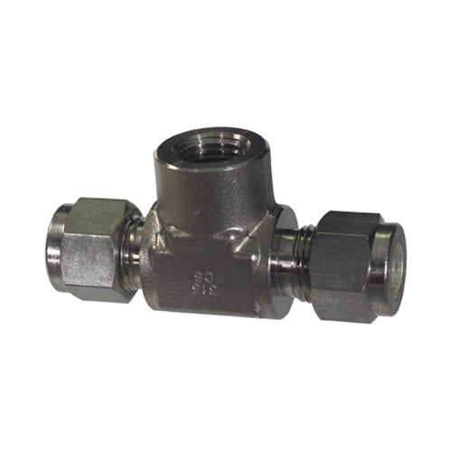 1/4 Inch X 1/4 Inch Compression Tube X Compression Tube X Fnpt T316 Stainless Steel B-Lok Branch Tee