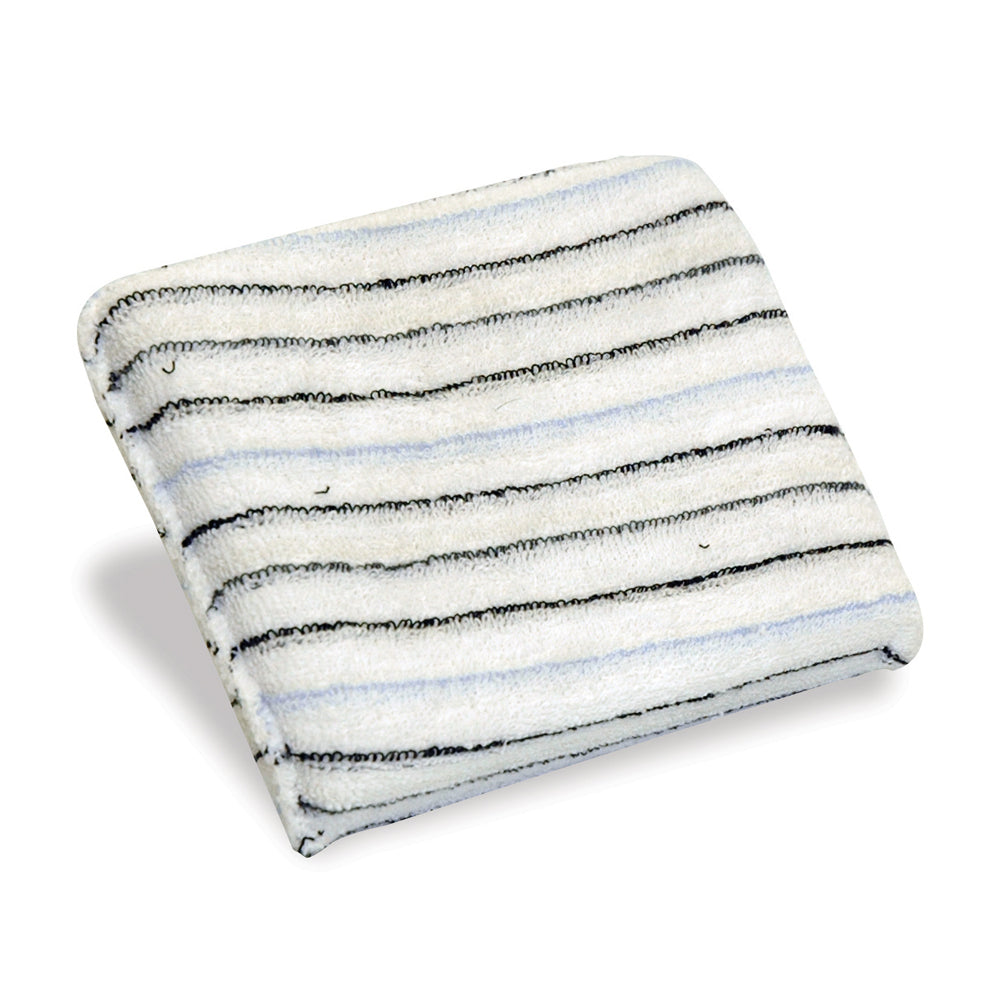 4-1/2" x 3-1/2" x 1" White Striped Poly/Terry Cloth St&Ard Wax Fast™ Professional Wax & Polish Applicator