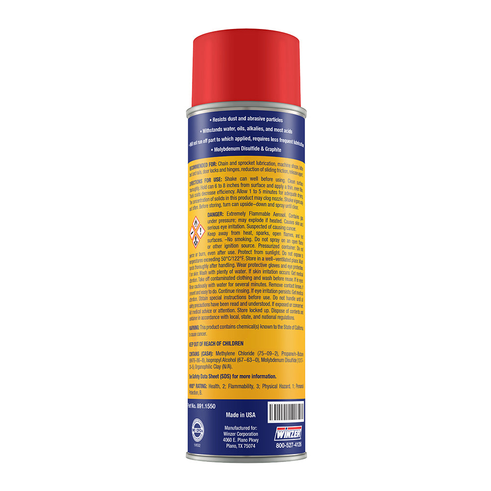 Winzer Dm-550 Multi-Purpose Dry Moly - 15 Oz Net Weight - Aerosol