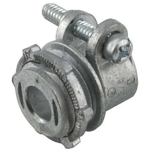 1/2 In. Flex/Ac Straight Squeeze Connector, Uninsulated