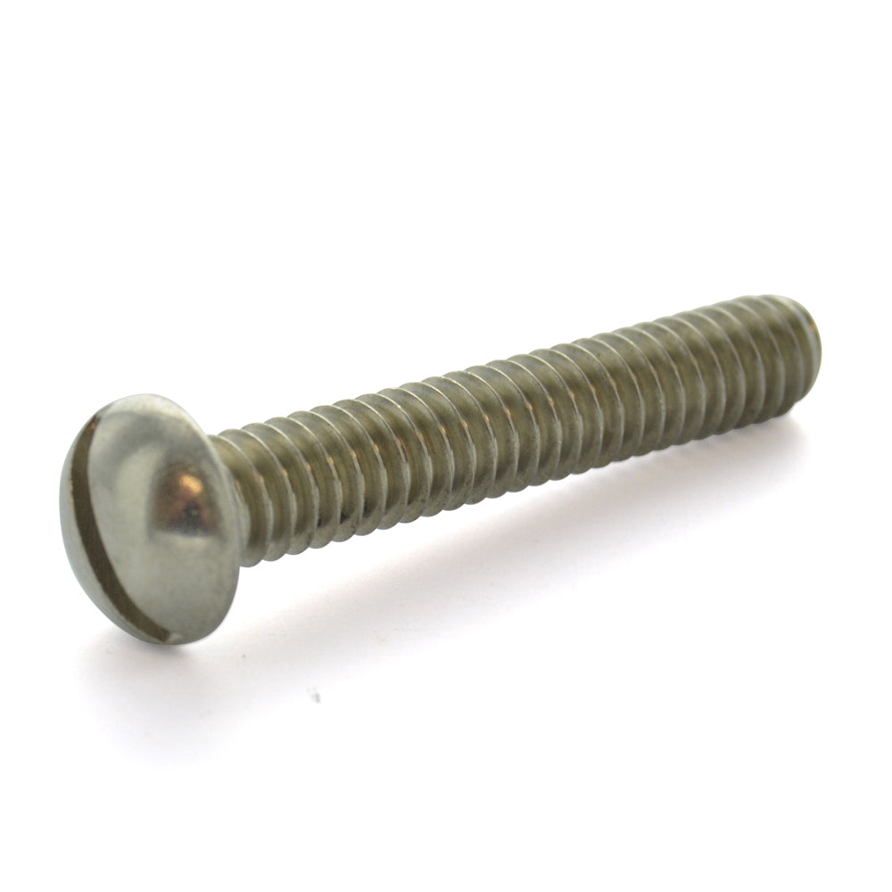 1/4-20 x 1 Inch Coarse Plain 18-8 (A2) Stainless Steel Slotted Drive Round Head Machine Screw