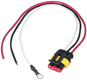 Plug, LED 3-Wire- Stripped Lead/ Ring Terminal, Amp Connector