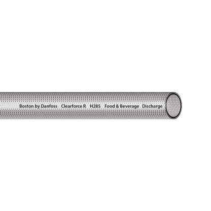 0.5 Inch X 0.750 Inch X 50 Ft Clear Fiber Reinforced PVC Beverage H285 Clearforce-R Industrial Hose