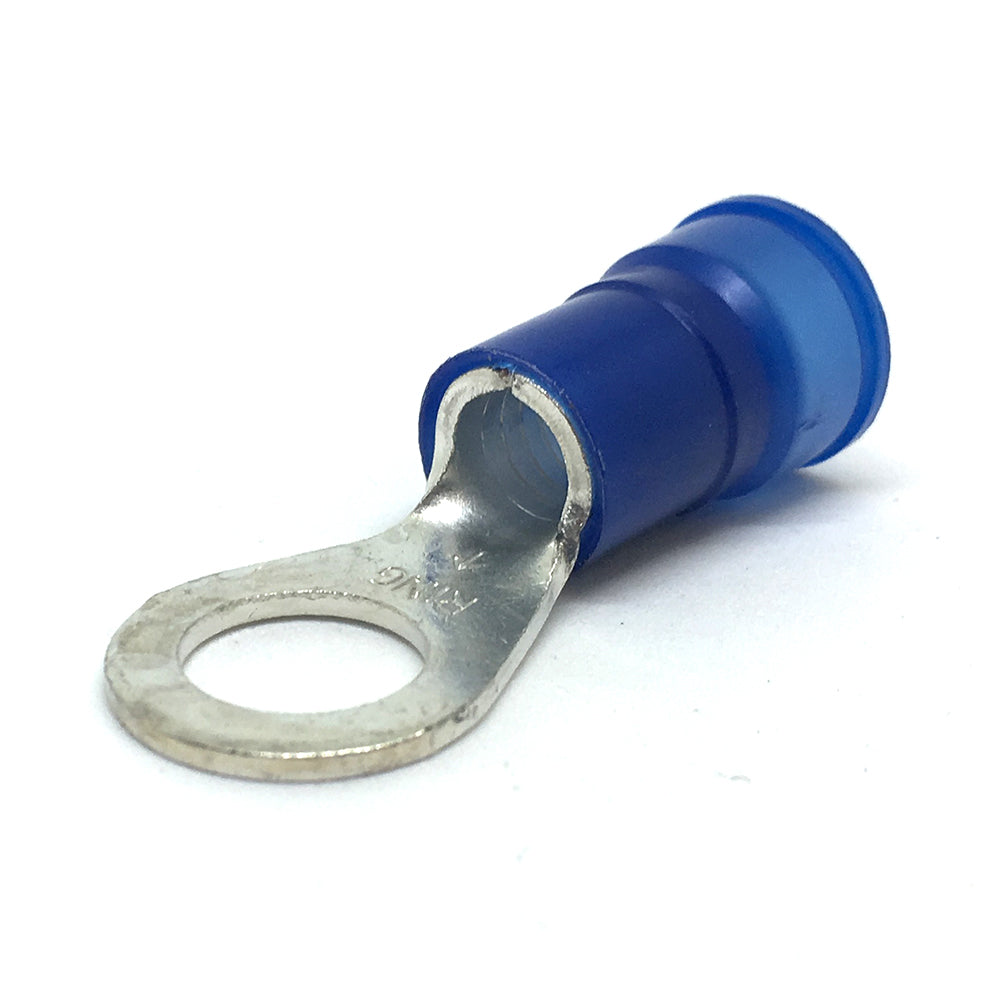 6 Gauge Heavy-Duty Nylon Ring Terminal 3/8 Inch Stud Blue