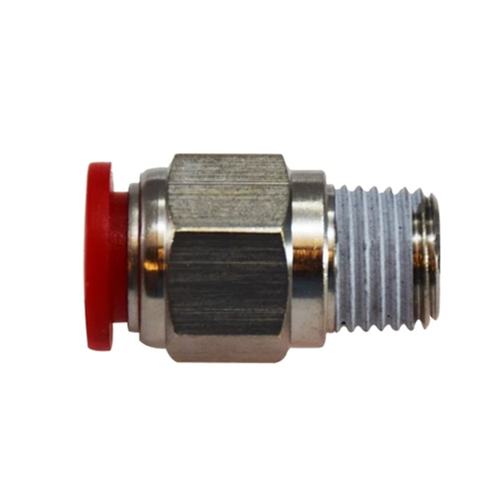 M4 Tube X 1/4 Inch BSPT Nickel Plated Brass Push-To-Connect Male Connector