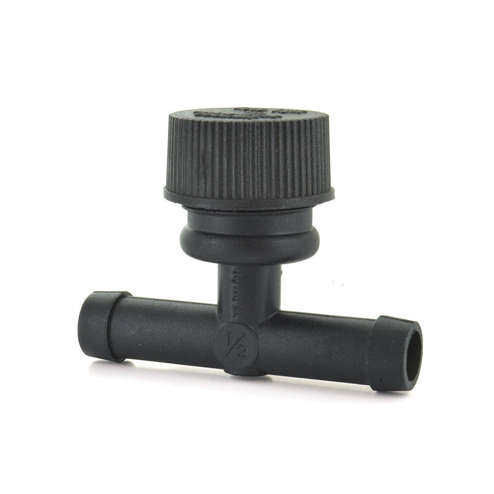 1/2 Inch Flushing Tee With Cap Black - Clearance
