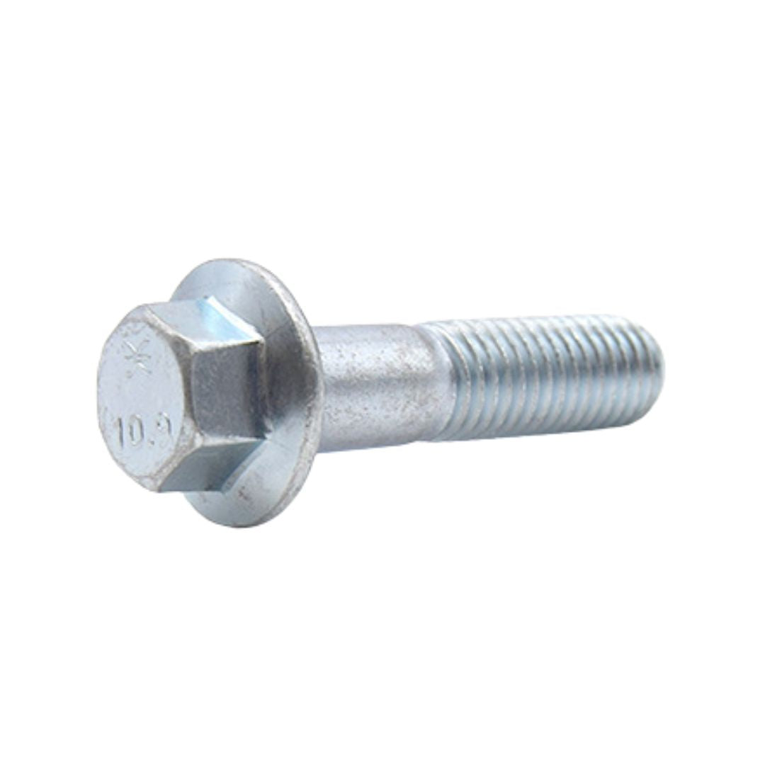 M6 x 1.0 x 30mm Reduced Head Hex Flange Screw Non Serrated Frame Bolts Zinc Plated Grade 10.9