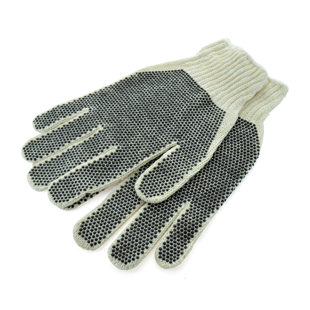 Large Natural White Cotton Polyester Pvc Dots Premium Glove