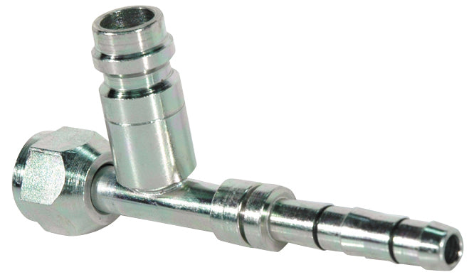 1/2 Inch X 3/4-16 Zinc Plated Carbon Steel EZ Clip System Straight Female O-Ring With R134A High Side Port