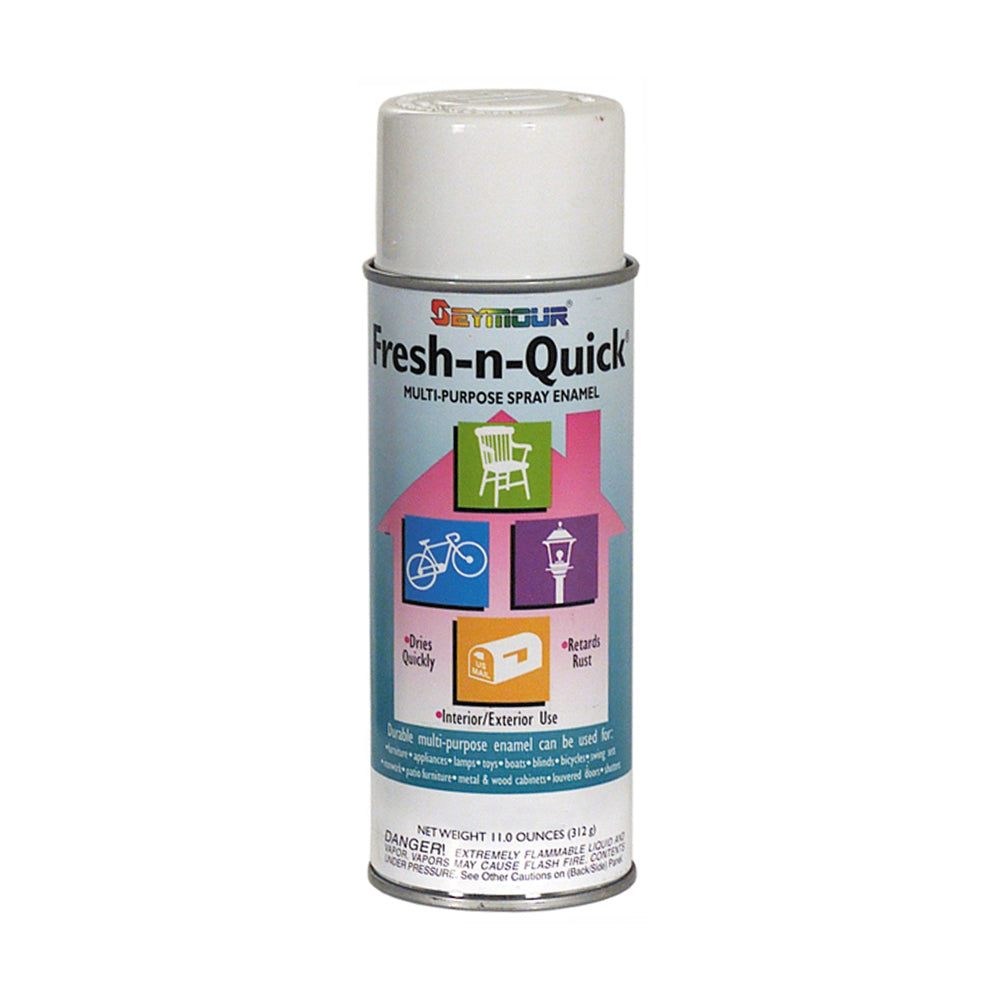 Seymour Economy Fresh N' Quick Flat Paint Aerosol White - 10 Oz Net Wt. - Aerosol