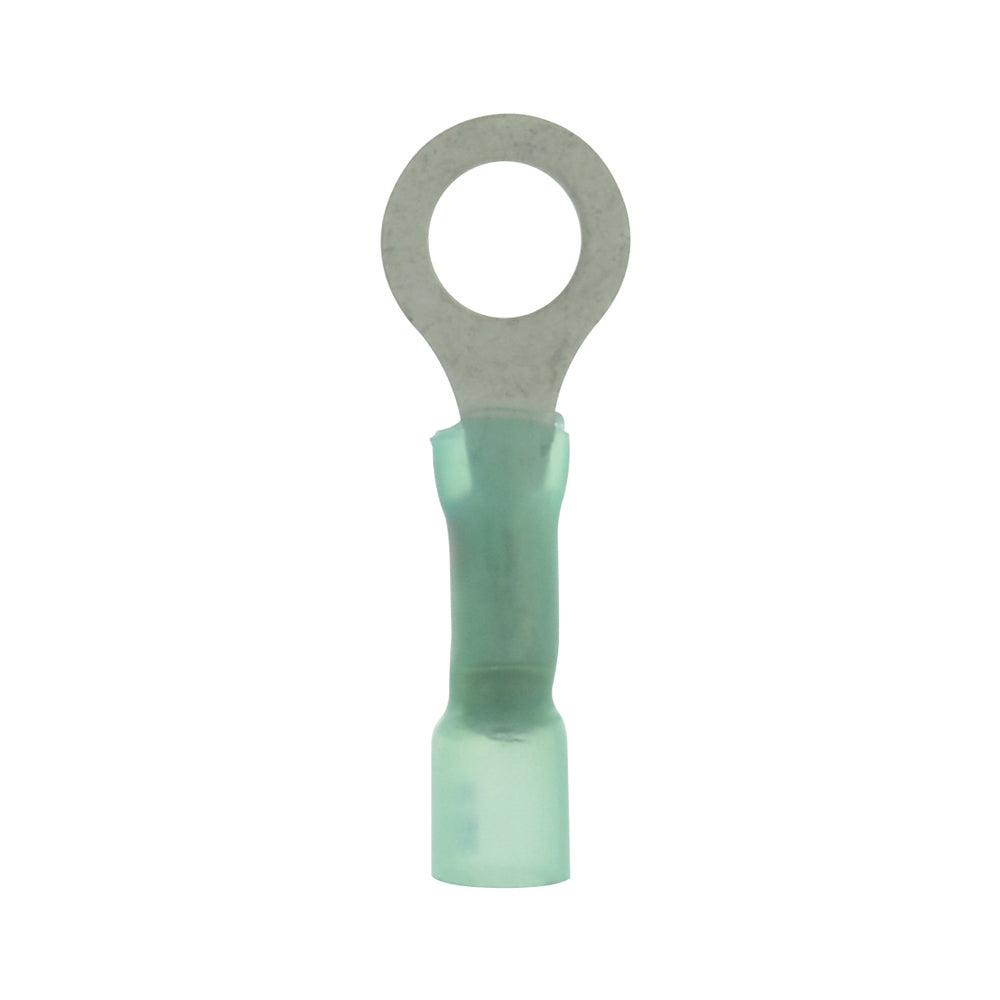 16-14 Gauge Lead Free Heat Shrink- Crimp & Solder Ring Terminal 5/16 Inch Stud Blue