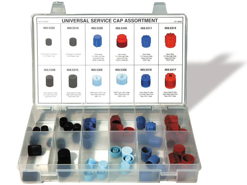 Winzer 46 Piece A/C Universal Service Port Cap Assortment Drawer - Supplier Pre-Built Kit