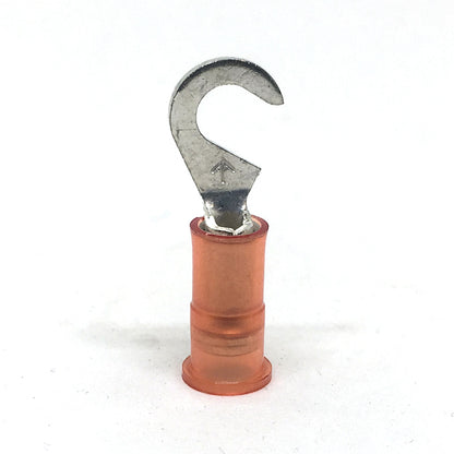 22-18 Gauge Nylon Insulated Hook Terminal Red #8 Stud