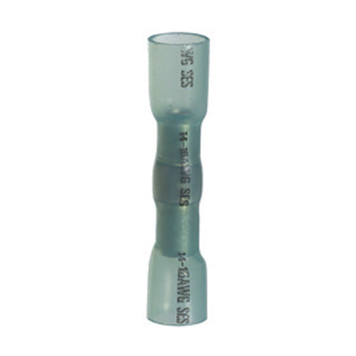 16-14 Gauge Butt Connector Crimp Solder and Heat Shrink Blue