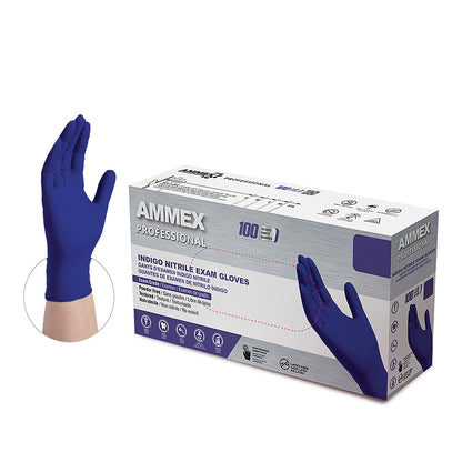 Ammex Professional Indigo Nitrile PF Exam X-Large Gloves