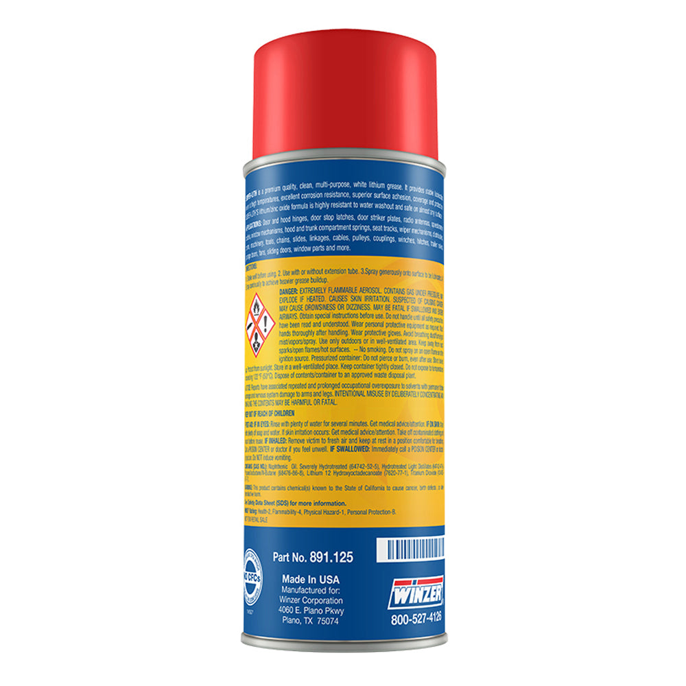 Winzer Super-Lith Low Voc White Lithium Grease Spray, 11 Oz Net Weight - Aerosol