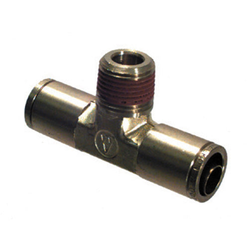 1/4 Tube X 1/8 Inch Brass Male Swivel Branch Tee Push On D.O.T. Air Brake Connector