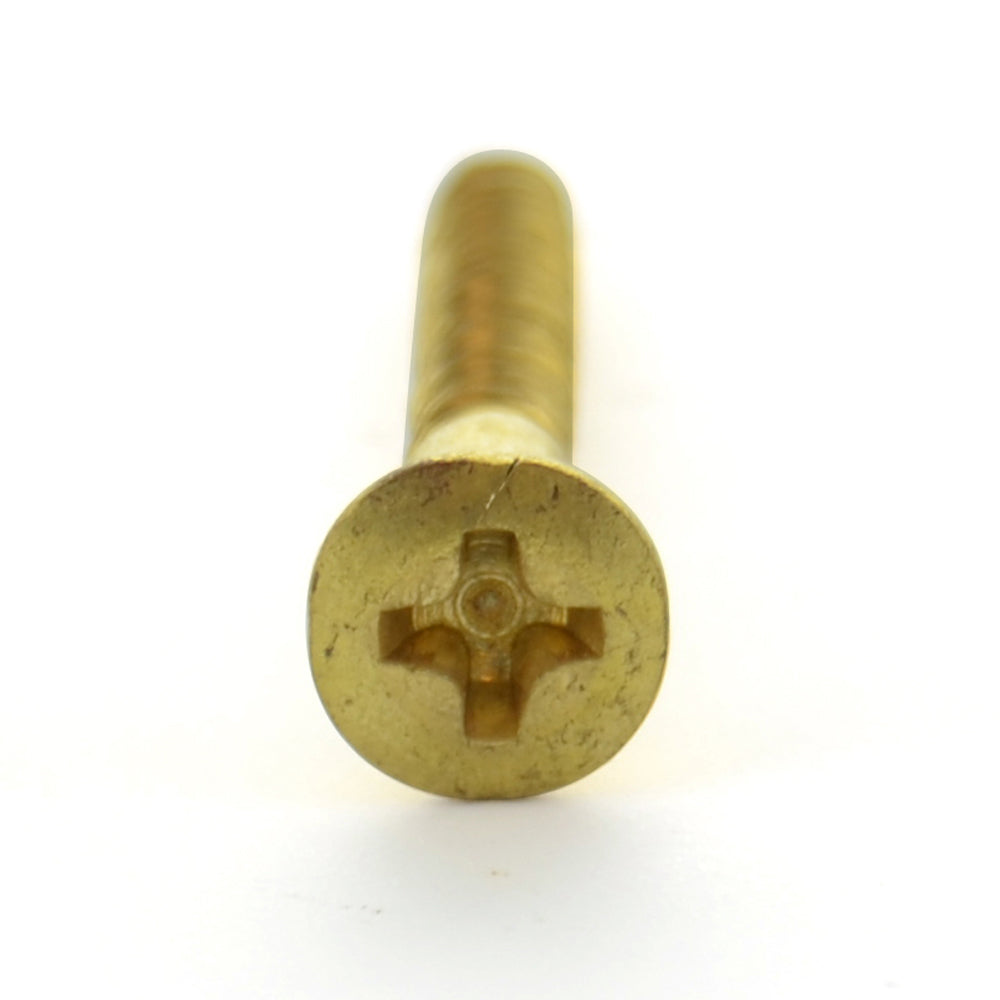 #8 x 1/2 Inch Plain Brass Phillips Oval Head Wood Screw
