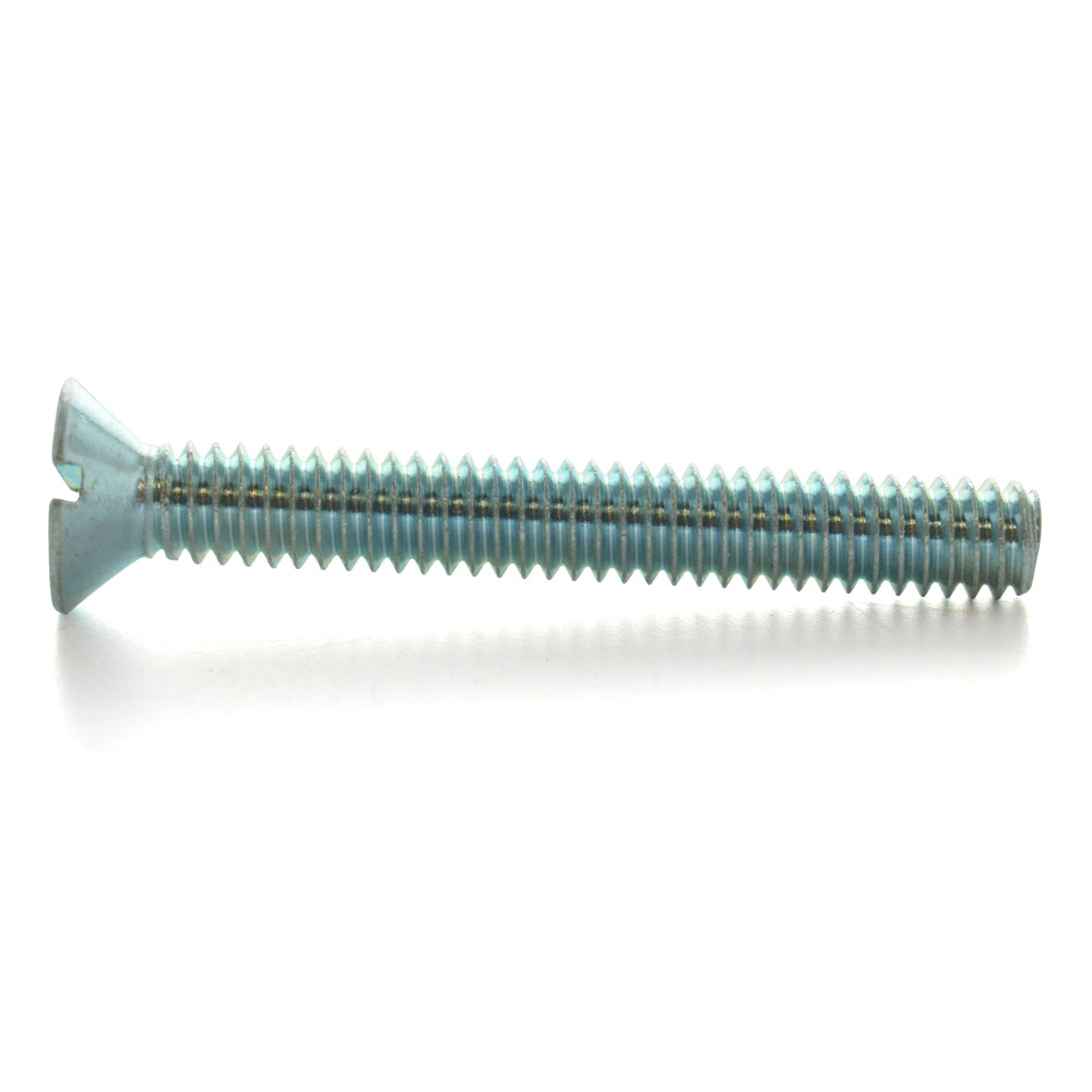 1/4-20 x 3 Inch Coarse Zinc Plated Steel Slotted Drive Flat Countersunk Head Machine Screw