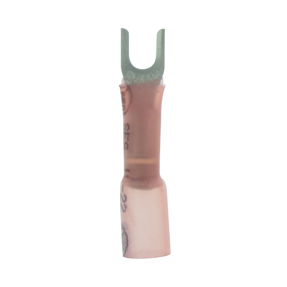 22-18 Gauge Lead Free Heat Shrink- Crimp & Solder Fork Spade #6 Stud Red