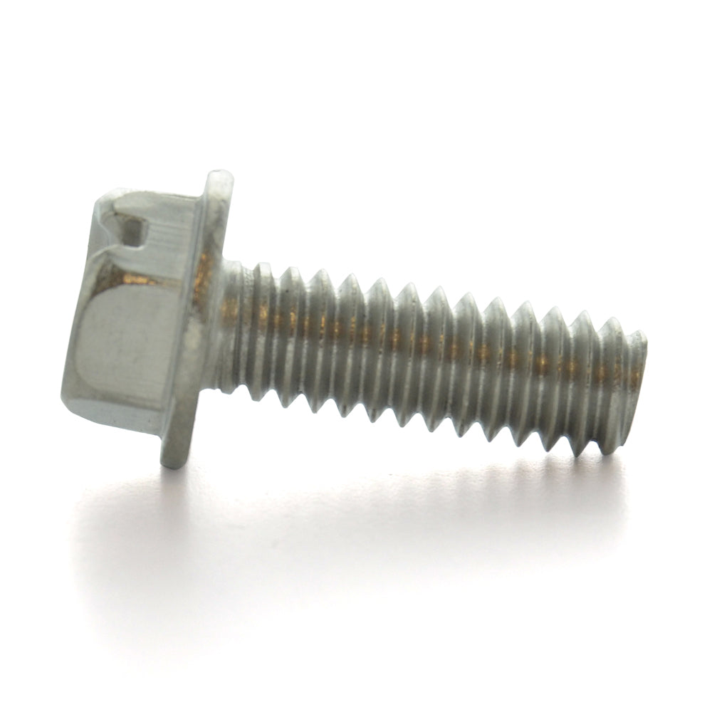 1/4-20 x 3/4 Inch Coarse Plain 18-8 (A2) Stainless Steel Hex Slotted Drive Indented Hex Washer Head Machine Screw