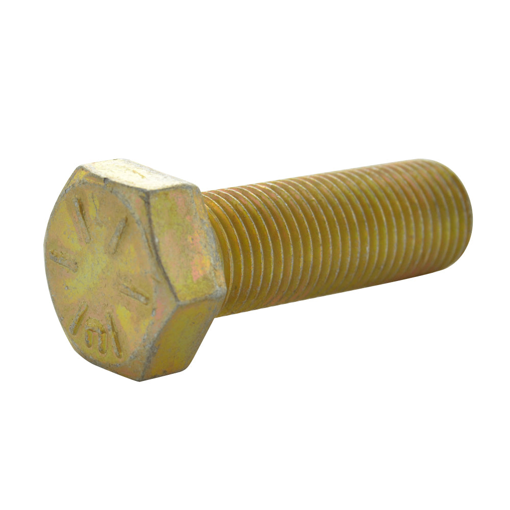3/4-16 x 2-3/4 Inch Fine Grade 8 Yellow Zinc Steel Hex Head Cap Screw Usa