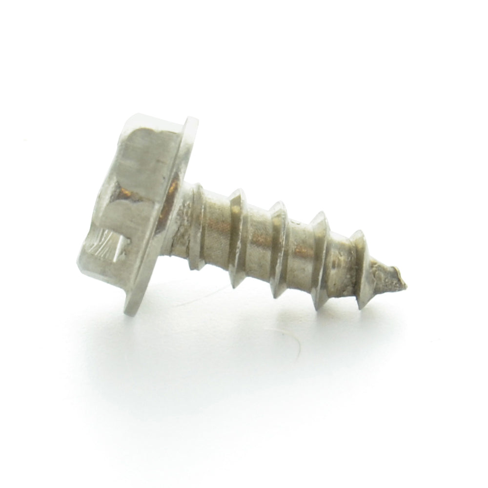 #10 x 1 Inch Plain 316 (A4) Stainless Steel Indented Hex Washer Head Type-AB Self-Tapping Sheet Metal Screw