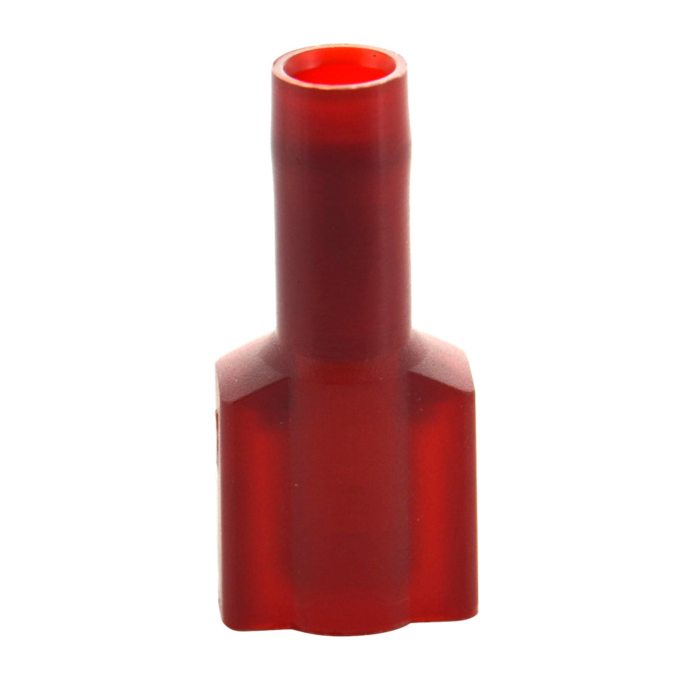 22-18 Awg 0.250 Inch X 0.032 Inch Tab Red Nylon Insulated Fully Insulated Push-On Male Quick Slide Disconnect